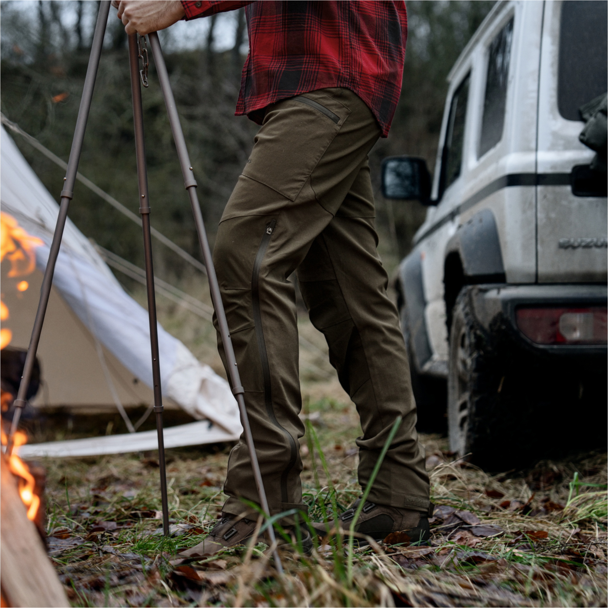 2026 Seeland Heren Spar Broek 408230036003 - Pine Green / Grizzly Brown